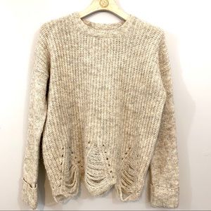 Anthropologie Ruby Moon Fringed Pullover Sweater